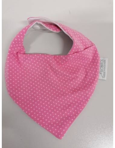 Babero doble capa algodón BIO - Rosa con puntos