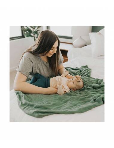 Manta Muselina Bambú - Sage