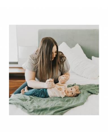 Manta Muselina Bambú - Sage