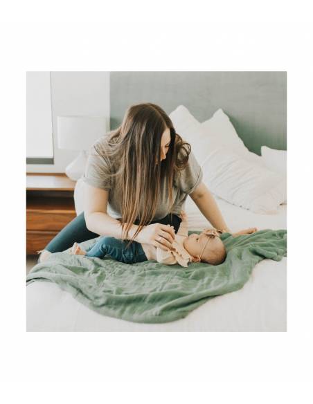 Manta Muselina Bambú - Sage