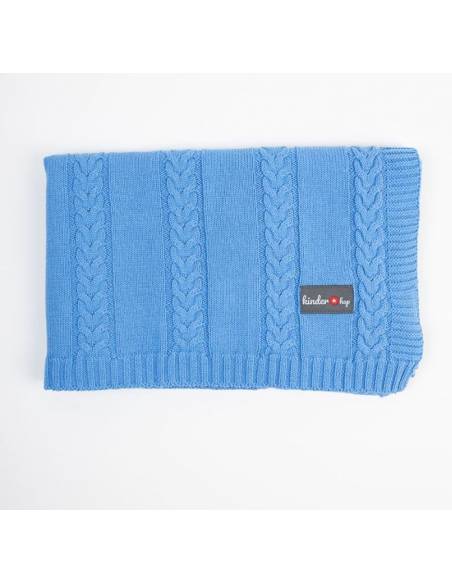 Manta punto algodón - azul