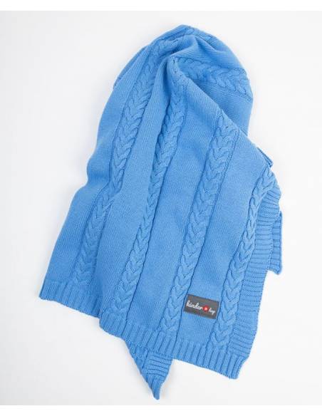 Manta punto algodón - azul