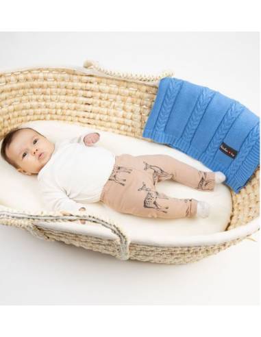 Manta punto algodón - azul