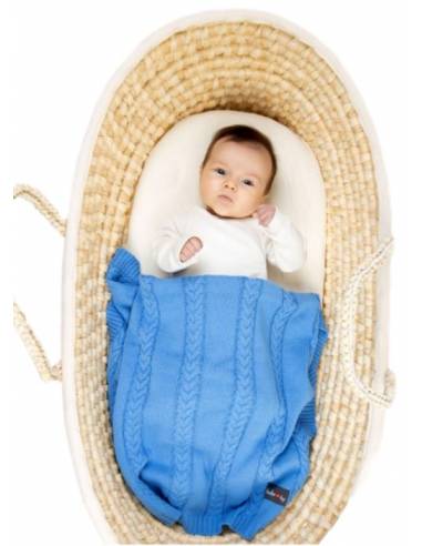 Manta punto algodón - azul