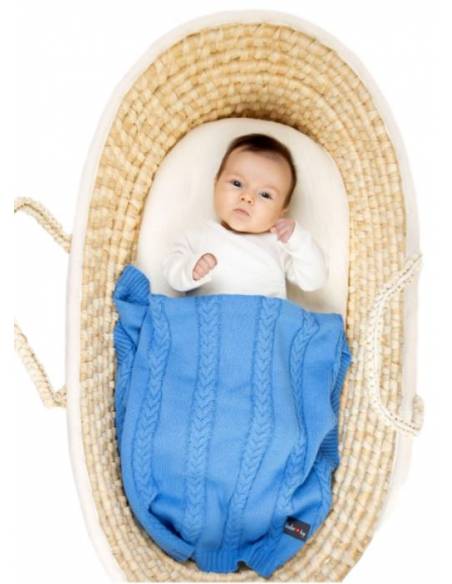 Manta punto algodón - azul