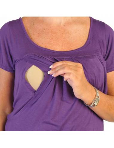 Camiseta manga corta premamá y lactancia - Azul...