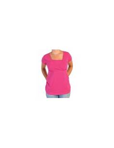 Camiseta manga corta premamá y lactancia - Fucsia  (talla... 2
