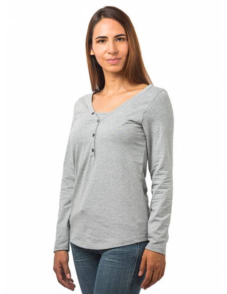 Camiseta botones Gris - XL