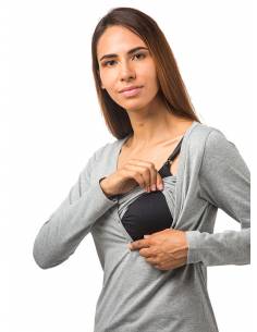 Camiseta botones Gris - XL