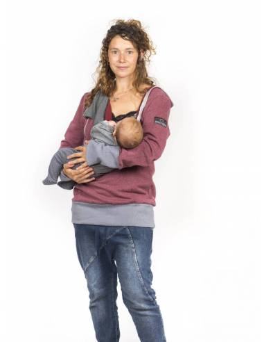 Sudadera de lactancia  - granate - S/M