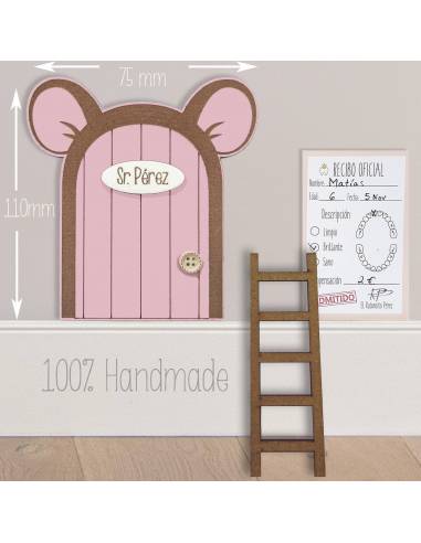 Puerta Ratoncito Pérez Orejas - Rosa