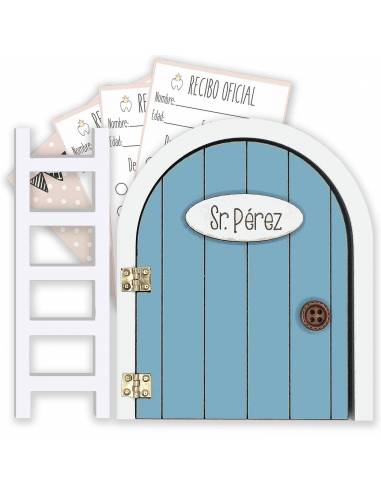 Puerta Ratoncito Pérez que se abre - Azul