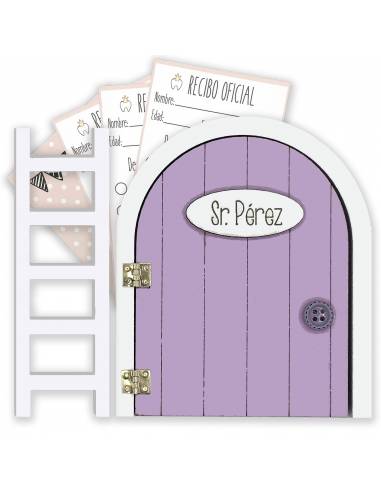 Puerta Ratoncito Pérez que se abre - Lila