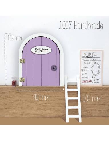 Puerta Ratoncito Pérez que se abre - Lila