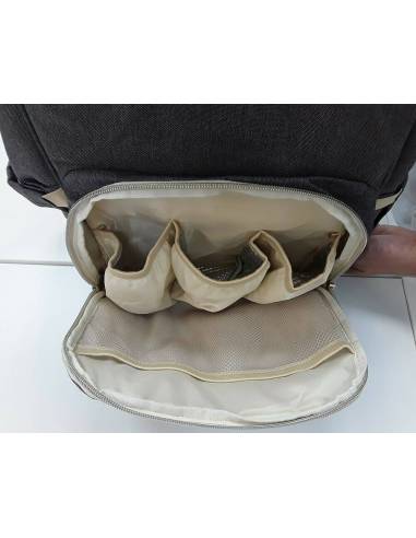 Bolso maternal Siena Negro y Plata