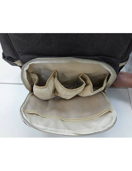 Bolso maternal Siena Negro y Plata